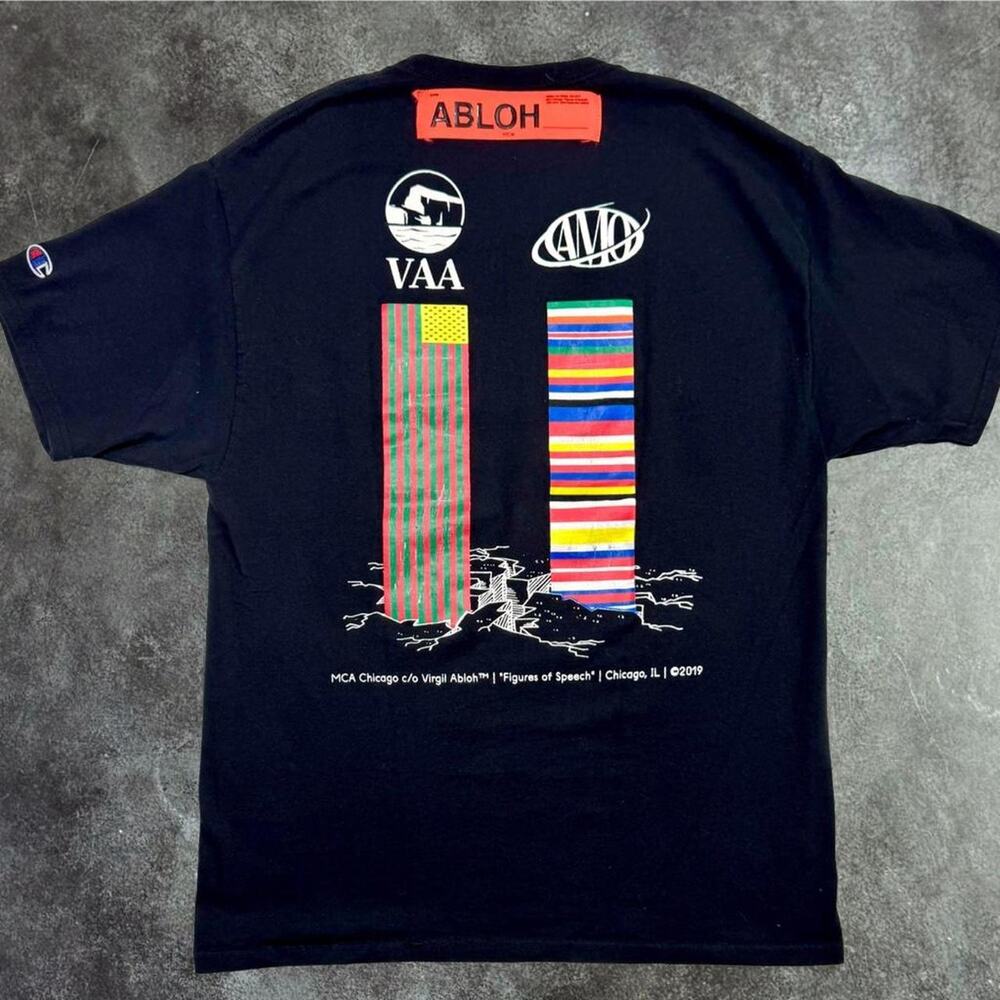 Virgil Abloh Figure of Speech Black Graphic Tee L